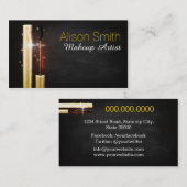 Carte De Visite Makeup Artist/Golden Sparkle Masque (Devant / Derrière)