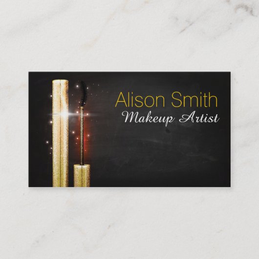 Carte De Visite Makeup Artist/Golden Sparkle Masque (Devant)