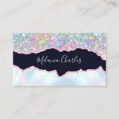 Carte De Visite Makeup Artist Holographic Glitter Iridescent Agate (Devant)