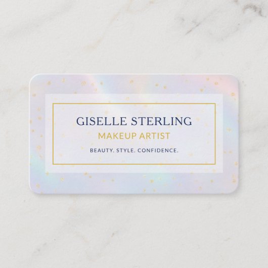 Carte De Visite Makeup Artist Holographic QR Code (Devant)