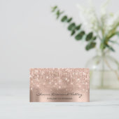 Carte De Visite Makeup Artist Lashes goutte Rose Blush Powder (Debout devant)