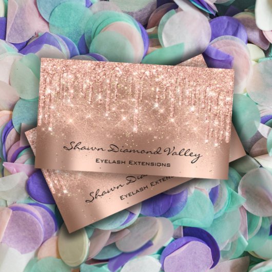 Carte De Visite Makeup Artist Lashes goutte Rose Blush Powder