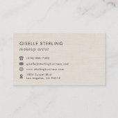 Carte De Visite Makeup Artist Metallic Rose Gold Monogram (Dos)