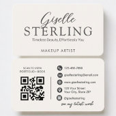 Carte De Visite Makeup Artist Neutral QR Code