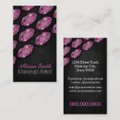 Carte De Visite Makeup Artist/Pink Diamonds Sparkle Lips (Devant / Derrière)