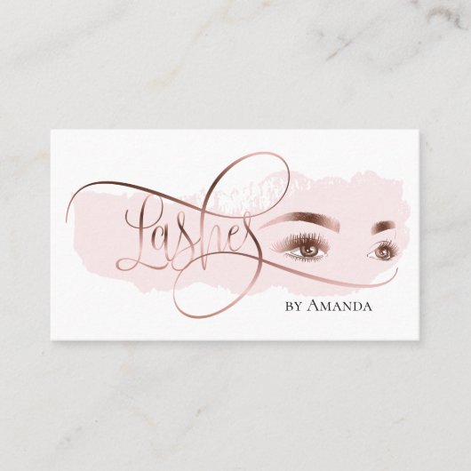 Carte De Visite Makeup Eyebrow Eyes Lashes Rose Gold (Devant)