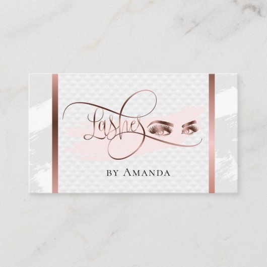 Carte De Visite Makeup Eyebrow Eyes Lashes Rose Gold (Devant)