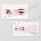 Carte De Visite Makeup Eyebrow Eyes Lashes Rose Gold (Devant / Derrière)