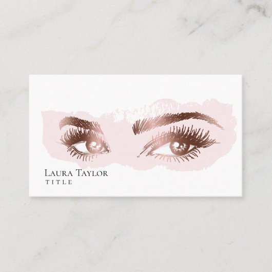 Carte De Visite Makeup Eyebrow Eyes Lashes Rose Gold (Devant)