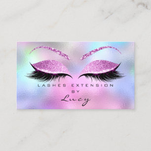 Carte De Visite Makeup Eyebrow Nom Lash rose holographique