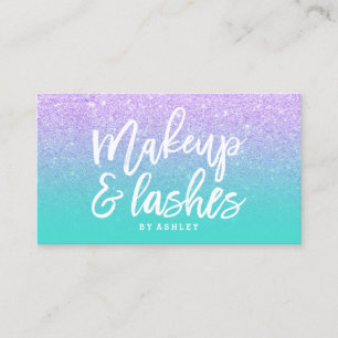 Carte De Visite Makeup lashes typographie faux lavender parties sc
