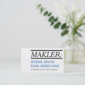 Carte De Visite Makler Visitenkarten (Debout devant)