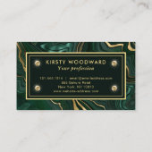 Carte De Visite Malachite vert foncé et strate d'huile d'or (Dos)
