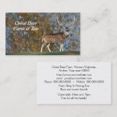 Carte De Visite Mâle chital repéré de cerfs communs par un lac (Devant / Derrière)