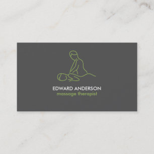 Carte De Visite Mâle gris de spa de masseuse de thérapie de