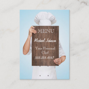Carte De Visite mâle personnel de professionnel de menu de cuisine