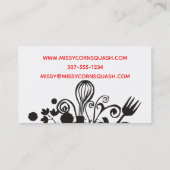 Carte de visite malpropre de restauration de chef (Dos)