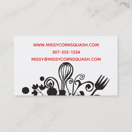 Carte de visite malpropre de restauration de chef (Dos)