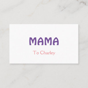 Carte De Visite Mama mères heureuses rétro violet ajouter nom text