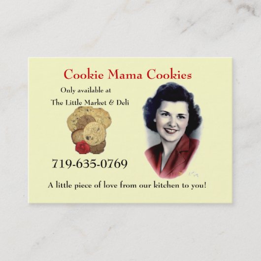 Carte De Visite Maman Cookies de biscuit (Devant)