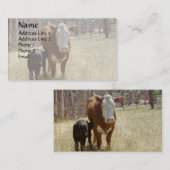 Carte De Visite Maman Cow et veau (Devant / Derrière)