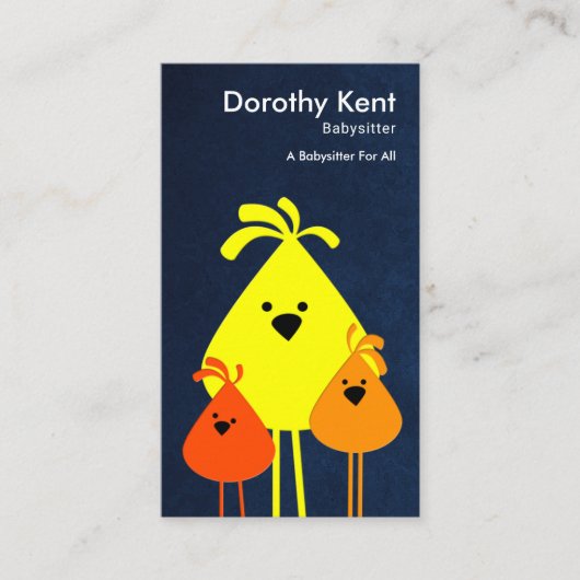 Carte De Visite Maman drôle mignonne Bird Babysitting Chicks (Devant)