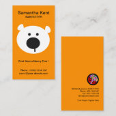 Carte De Visite Maman mignonne Nanny Bear Babysitter Service (Devant / Derrière)