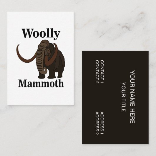 Carte De Visite Mammoth laineux (Devant / Derrière)
