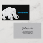 Carte De Visite Mammouth en cristal bleu de période glaciaire (Devant / Derrière)