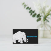 Carte De Visite Mammouth en cristal bleu de période glaciaire (Debout devant)