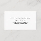 Carte De Visite Man Washing Car | Auto Services (Dos)