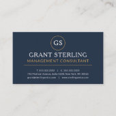 Carte De Visite Management Consultant Navy Blue Gold Luxury (Devant)