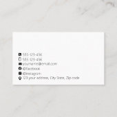 Carte De Visite Manager Élégant professionnel noir, bleu, jaune (Dos)