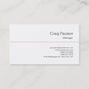Carte de visite Manager Noir Blanc Rouge Tendance