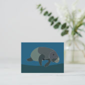 Carte De Visite Manatee Marine Faune (Debout devant)