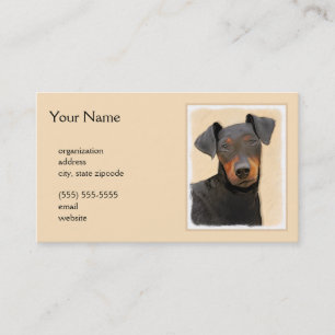 Carte De Visite Manchester Terrier Painting - Original Dog Art