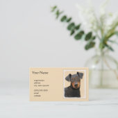 Carte De Visite Manchester Terrier Peinture Art animal original (Debout devant)