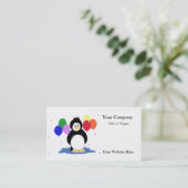 Carte De Visite Manchot et ballons (Debout devant)