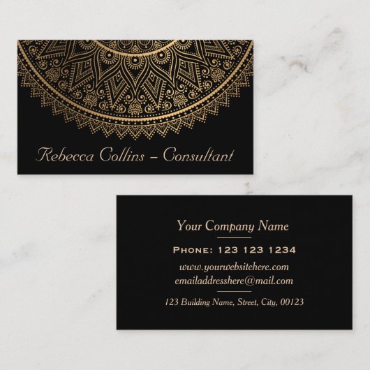 Carte De Visite Mandala (Devant / Derrière)