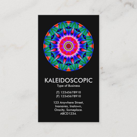 Carte De Visite Mandala 01 de Kaliedoscopic - noir (Devant)