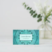 Carte De Visite Mandala à fleurs ethniques. (Debout devant)