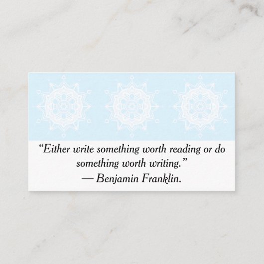 Carte De Visite Mandala arctique (Dos)