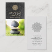 Carte De Visite Mandala | Arrière - plan d'ardoise | Pierres empil (Devant / Derrière)