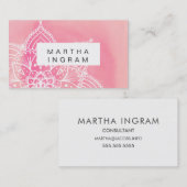 Carte De Visite Mandala Balance design rose et blush (Devant / Derrière)