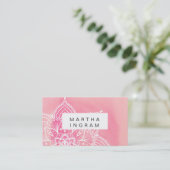 Carte De Visite Mandala Balance design rose et blush (Debout devant)