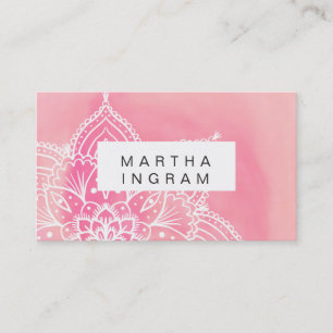 Carte De Visite Mandala Balance design rose et roux
