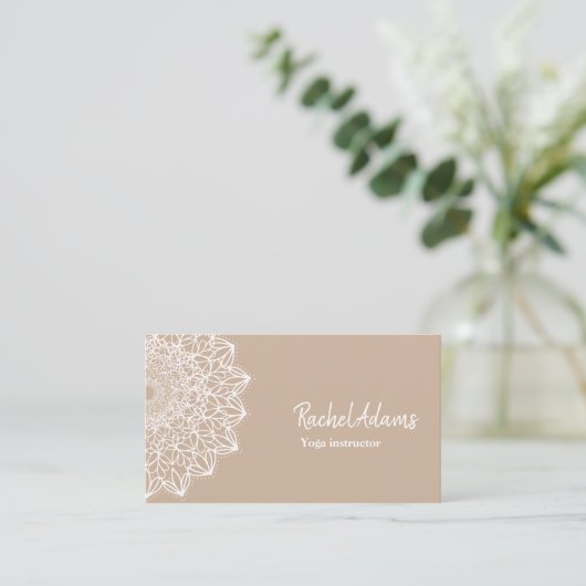 Carte De Visite Mandala Beige (Debout devant)