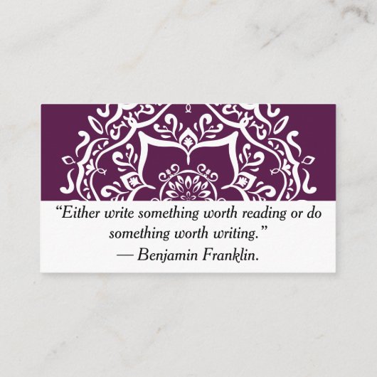 Carte De Visite Mandala Blackberry (Dos)