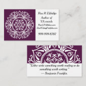 Carte De Visite Mandala Blackberry (Devant / Derrière)