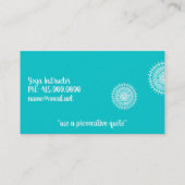 Carte De Visite Mandala Blanc Sur Turquoise (Dos)